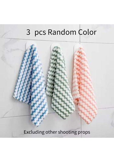 Renkli 3 Adet Süper Emici Temizlik Bezi Mikrofiber Mutfak Bulaşık Bezi Kahverengi - Pembe - Sarı