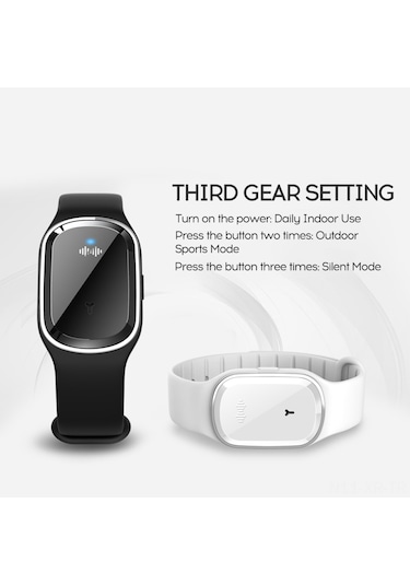 Xiyyadms Beyaz M1 Usb Şarjlı Sönik Uyuz, Doğal Yağlı, Kimyasız, Tüm Yaş Grubuna Uygun, 130 Saat Süreli, Moskitten Koruma Bilezik