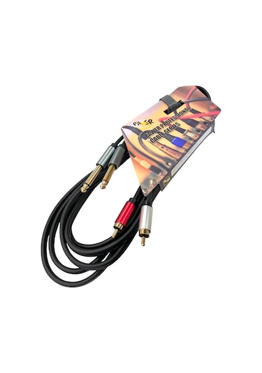 Pawer 2x 6.3mm - 2rca Metal Jaklı Kablo - 5metre