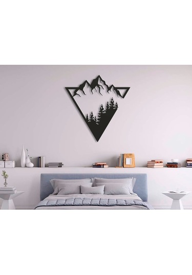 Dag Ve Orman Silüet Mountain 3d Duvar Dekoru - Şık Ve Minimalist Tasarım 19cm