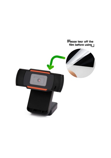 Vkemall Usb Otomatik Odaklı Hd 720p Web Kamerası - Mikrofonlu, 30 Derece Dönebilen, Laptop/pc Uyumlu, Turuncu