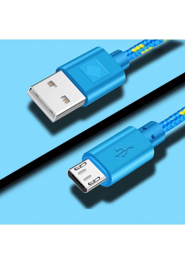 Maerknon60w Hızlı Şarj Mikro Usb Kablo Xiaomi Redmi Samsung Uyumlu S6 S7 İçinmavi0.75 M
