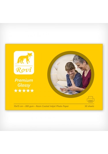 Rovi Premium Parlak Fotoğraf Kağıdı - 300Gsm - 50Yp - 10X15