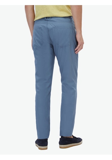 Kip Koyu Mavi Denim Slim Fit Casual Pamuk Karışımlı Pantolon Koyu Mavi