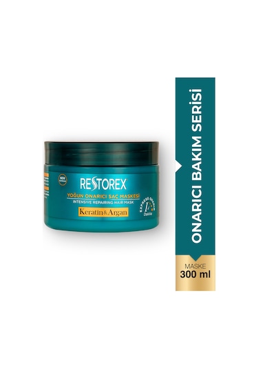 Restorex Keratin & Argan Onarıcı Saç Bakım Maskesi 300 Ml - Yıpranmış Ve Hasar Görmüş Saçlar Botoks Etkili