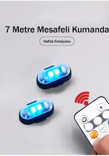 Kumandalı 2'li Çakar Led/şarjlı Mini Led Drone Uyarı Işığı