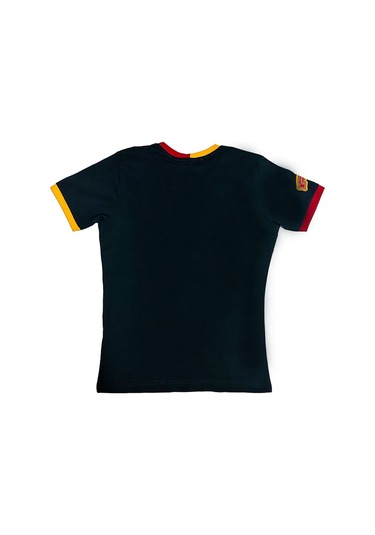 Galatasaray Lisanslı Siyah Basic Çocuk T-shirt Gs Aslan Baskılı Hediyelik Ahşap Kutulu Siyah