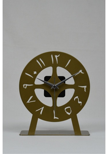 Arabic Model Metal Lazer Kesim Akar Sessiz Mekanizmalı Masa Saati Gold