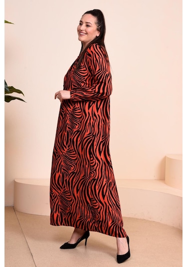 Kadin Anne Buyuk Beden Elbise Cicekli Tesettur Giyim 001