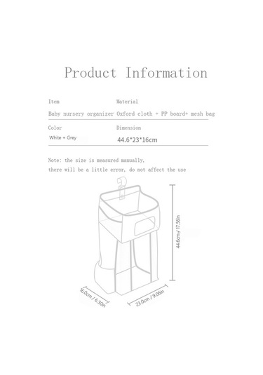 Novahub Bebek Yatağı Asılı Çanta, Gri Beyaz Dalga Desen, Pratik Saklama Çantası Çok Renkli