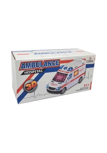 Pilli 3d Işıklı Ve Sesli Ambulans-12142