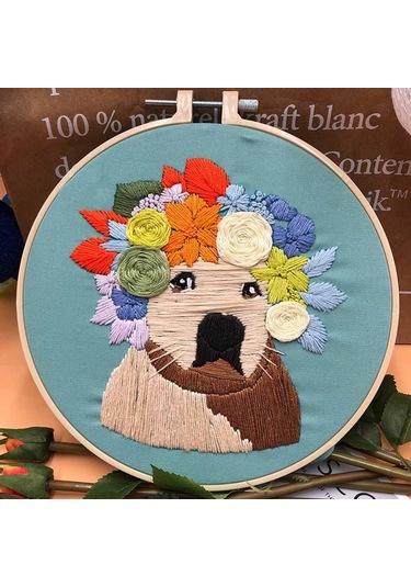 Dolıty Nakış Başlangıç Kiti Köpekler Çember Ile Çapraz H