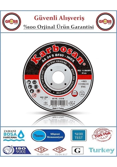 Karbosan Inox Paslanmaz Çelik Kesme Disk Taşı - 115mm