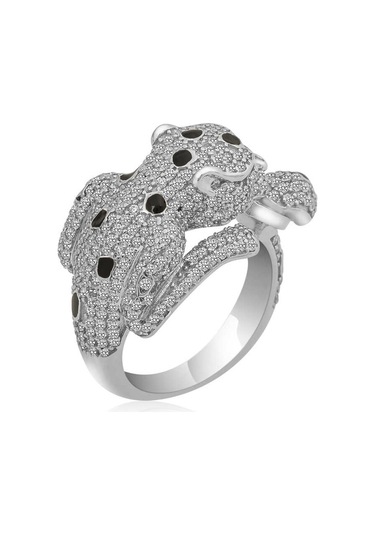 ​Gümüş Kaplan Figürlü Bayan Yüzük (551180254)