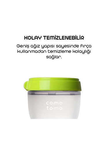Comotomo Antikolik Silikon Biberon 250 Ml 3-6 Ay Yeşil