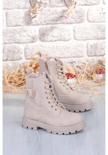 Fort Cool Aleda Anatomik Sıcak Astar Kaymaz Taban Kız Çocuk Bot Bej