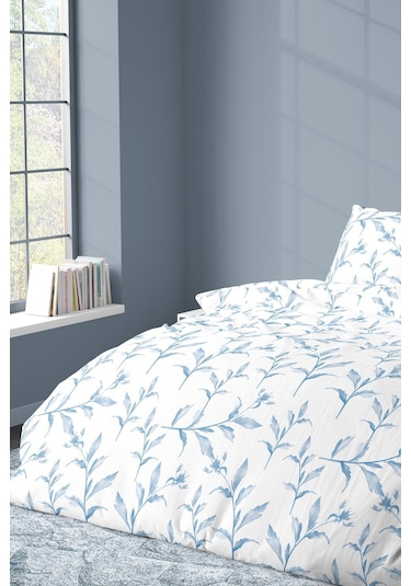 Zeynep Tekstil Ocean Pamuklu Çift Kişilik Çarşafsız Nevresim ve Yastık Kılıfı Seti Mavi