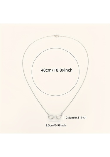 Tcherchi Gümüş Renk Sonsuzluk Kolyesi Gümüş