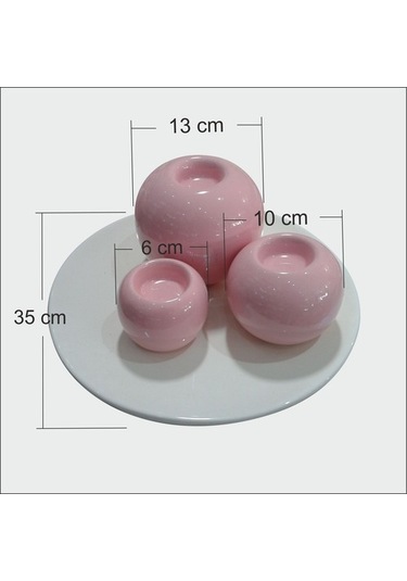 Seramik Krem Pembe Mumluk Seti Biblo