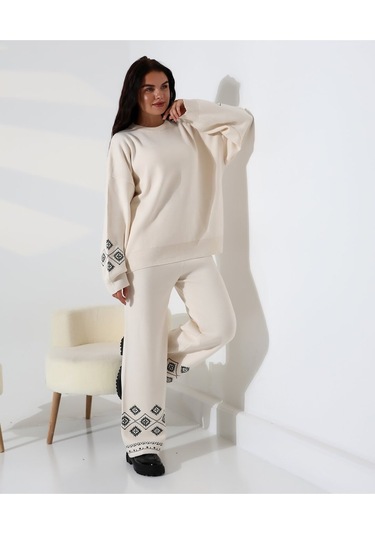 Marakeş Esintisi Alt-üst Triko Takım Taş