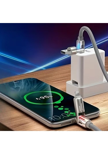 Mercansa Buffer 4'ü 1arada Hızlı Şarj Etme Özellikli Bir Ucu Type-c Ve Usb-a Diğer Ucu Type-c Ve Lightning Uçlu 240w Şarj Kablosu