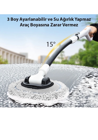 Mefa Ös Teleskopik Mikrofiber Araba Yıkama Fırçası Uzun Saplı Fır