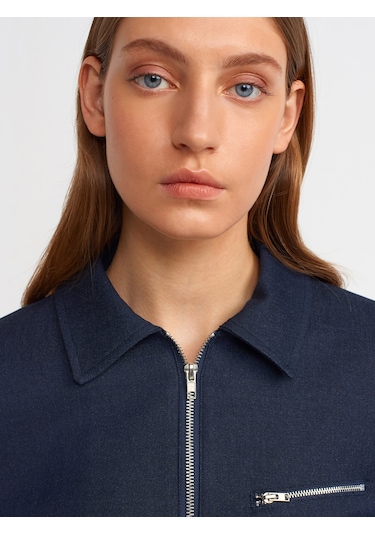 Dilvin Fermuarlı Bomber Ceket Lacivert