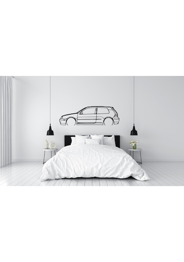 Volkswagen Golf 4 Gtı Duvar Süsü Tablo Dekorasyonu 2d 45-50cm