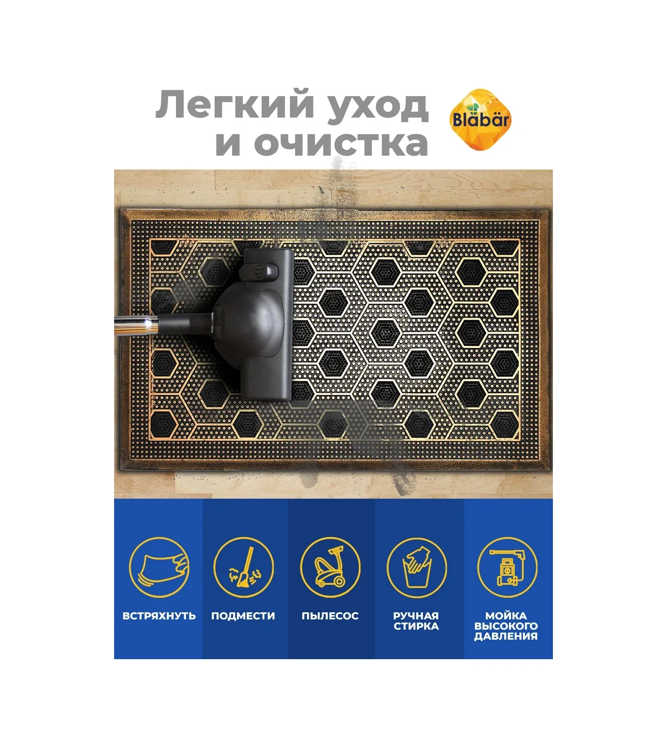 Blabar 45 X 75 Kauçuk Paspas 347653039 Siyah Mat