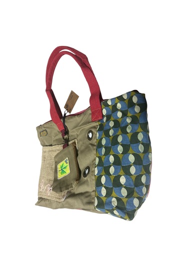 Vintage Salaş Çok Renkli Orta Boy Günlük Seyahat Gezi Omuz Çantası 36cmx34cm Kırmızı