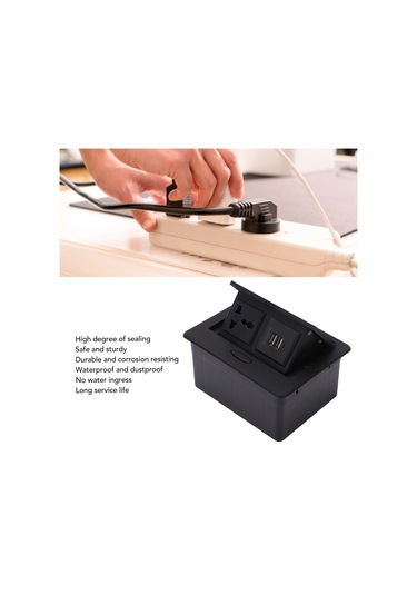 Tenfowee Alüminyum-pc Gizli Masüstü Prizi, 2x Usb 2.1a, Su Ve Toz Koruma, Ateş Direnci, 250v 13a, Ofis/okul/uyumlu