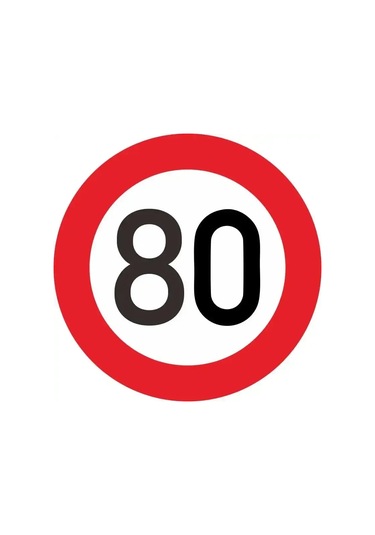1pc Trafik Uyarı Işareti Hız Sınırı 10 20 30 40 50 60 70 80 90 Km/saat Moto Number 80 20x20cm 1 Piece Set