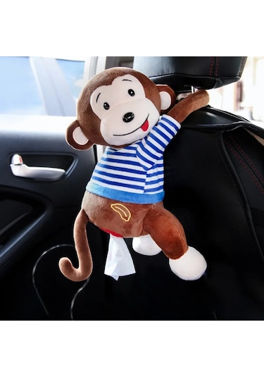 A-creative Maymun Doku Kutusu Karikatür Doku Klozet Kapağı Örtüsü Tutucu Peçete Kutusu Kağıt Depolama Araba Ev Banyo Çocuk Odası İçin Kapı Arka