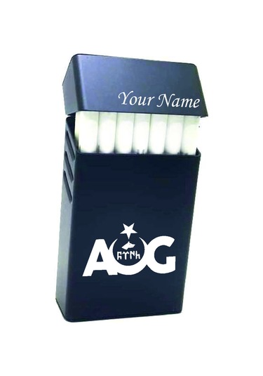 Aug Göktürk Kazıma Kişiye Özel Metal Sigara Tabakası Paketi