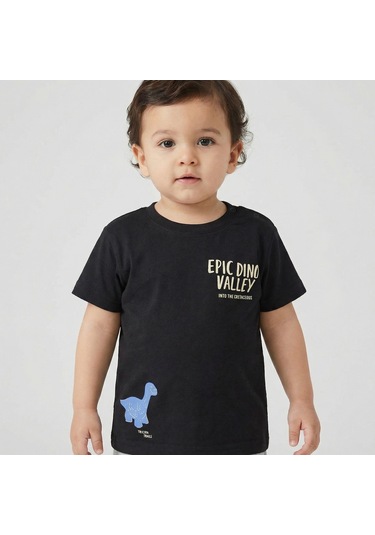 Mackays Erkek Bebek Dinazorlu Tshirt Siyah Siyah