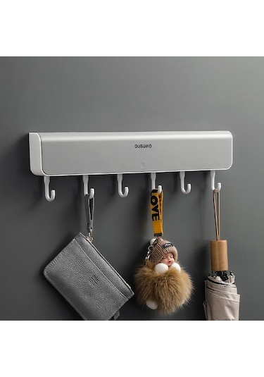 Gri Mengnı Yeni Depolama Rafı Kancalı Çok Fonksiyonlu Depolama Rafı Yumruksuz Organizatör Bölmeli Banyo Aksesuarları Setleri Gri