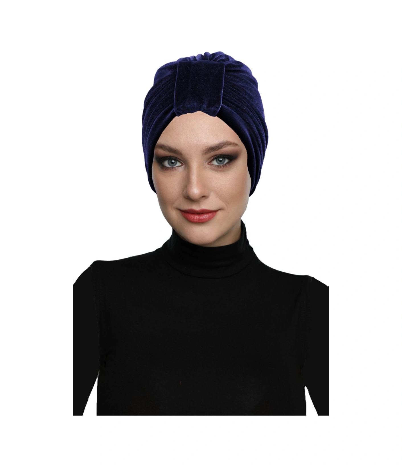 Kadife Kardelen Astarlı Lacivert Hazır Türban Tesettür Bone Lacivert