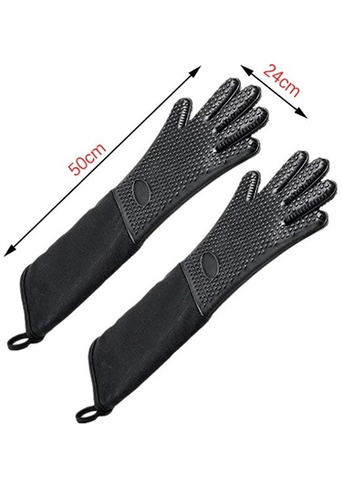 Maotai Shop Ekstra Uzun Profesyonel Silikon Eldiven, Içi Pamuklu