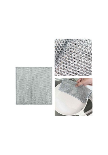 Kangvka Gümüş Tel İki Yönlü Temizlik Bezi - Yağ Tutmayan, Suyu İçeren, Fırça Ve Tabak Temizleyici - 20x20cm 10 Adet