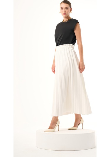 Bsc Pliseli Ekru Etek 001