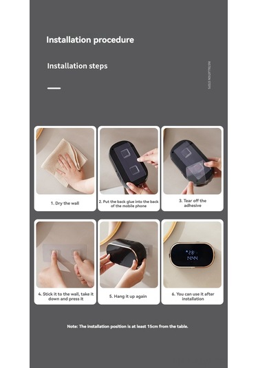 Moveevo Dokunsuz Akıllı Köpük Dağıtıcı - Sayısal Ekranlı, Duvar Kurulu, 350ml Hacimli, Usb-c Şarjlı, Aileye Uygun Temizlik Aleti Beyaz