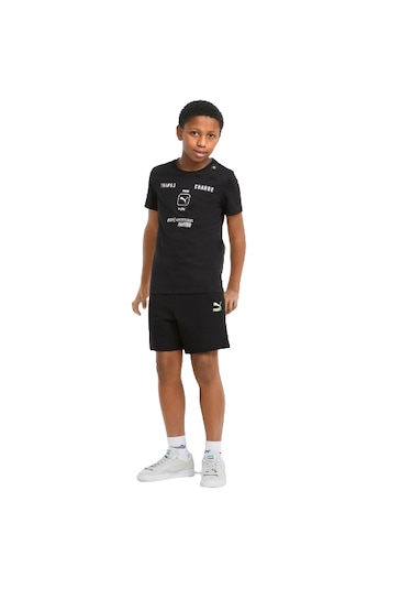 Puma Play Uv Graphic Çocuk Tişört 846964 01 Siyah