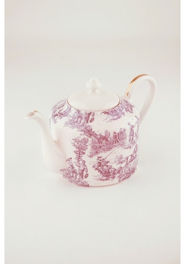 Gül Kurusu İngiliz Altın Yaldızlı Porselen Demlik