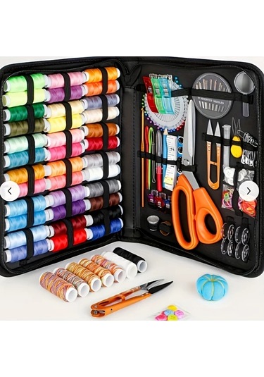 Cordial Küçük Boy Dikiş Seti: 205 Parça İplik, Makas, Ölçü Bandı, Ev & Seyahat Tamiri