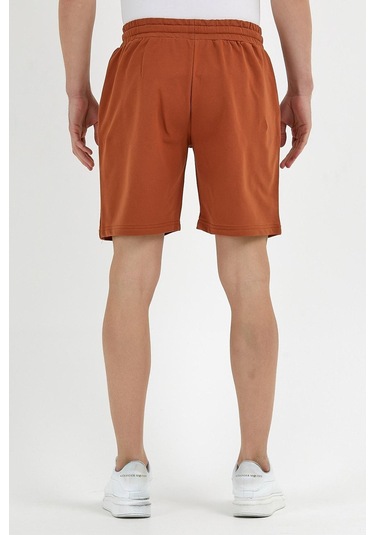 Erkek Golf Nakışlı 2 Iplik Şort Taba