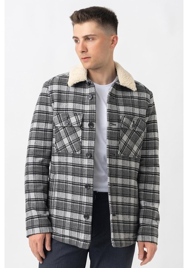 White Stone Aarau 58137 Slim Fit Kürklü Kaban - Antrasit