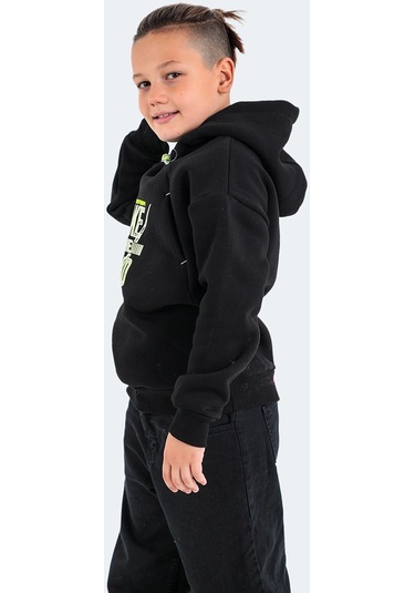 Slazenger DO IN Çocuk Kapüşonlu Siyah Sweatshirt