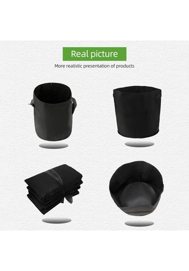 Yifomall 5 Galonlu Nedenli Bez Bitki Büyüme Torbaları, Nefes Alıcı Ve Su Geçirgen, Patates Sebze Bahçe Bitkileri İçin, Siyah 10'lu Paket