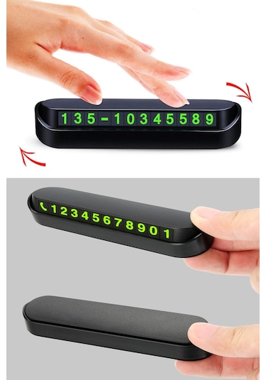 Araç İçi Park Telefon Numarası Fosforlu Oto Numaratör Plaka Kartı Gece Görünür