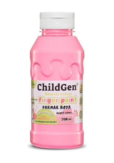Childgen Süper Yıkanabilir Parmak Boya 350ml - Pembe Mavi